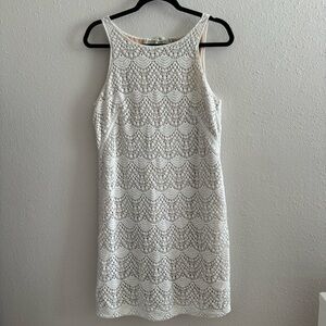 LOFT White Crochet Lace Sheath Dress - Size 10